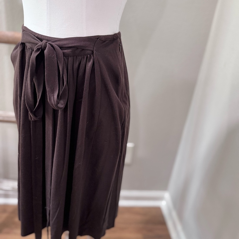 Banana Republic Espresso Midi Skirt With Tie Front